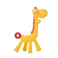 Safety Funny SGS Fruit Teethers Brush Silicone Toys Natural Giraffe Baby Teether