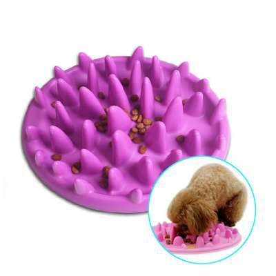 Soft silicone slow food dish feed bowl for cats and dog