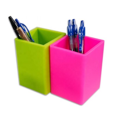 Reusable flexible desktop silicone pen holder for office