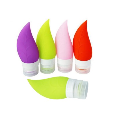 China leaf shape travel silicone hand gel sanitizer bottle container for the Europe