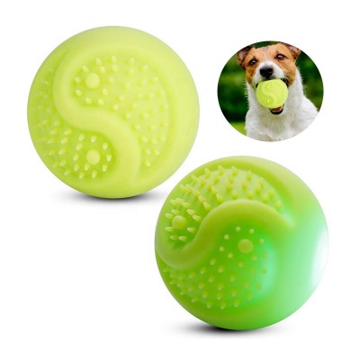 LED Glowing Bite Resistance USB Charger Tooth Cleaning Silicone Pet Toys Ball