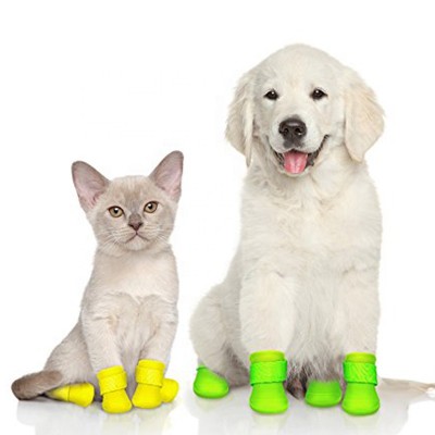 Adjustable Dog Boots Waterproof Silicone Rubber Pet Rain Shoes Booties