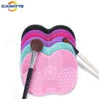 small silicone makeup brush mat cosmetic silicone brush cleaner pad