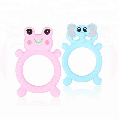 High quality soft frog elephant silicone baby teething toys