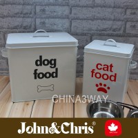 Metal dog food tin container