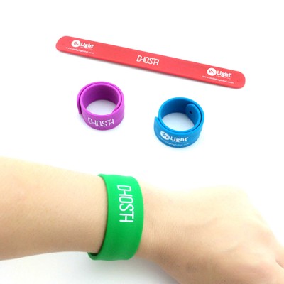 Wholesale custom print kids wristband silicone slap band