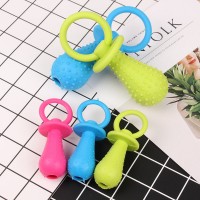 Pet vocal toy cat dog silicone bite-resistant stick pacifier shape molars toy