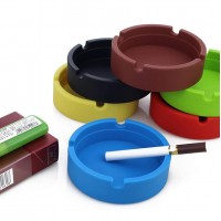 Wholesale Soft Eco-Friendly Round Shatterproof Cigar Rubber Silicone Ashtray With Custom Logo