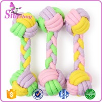 Dog Pet Chew Rope Bone Shape Candy-colored Cotton Rope Toys